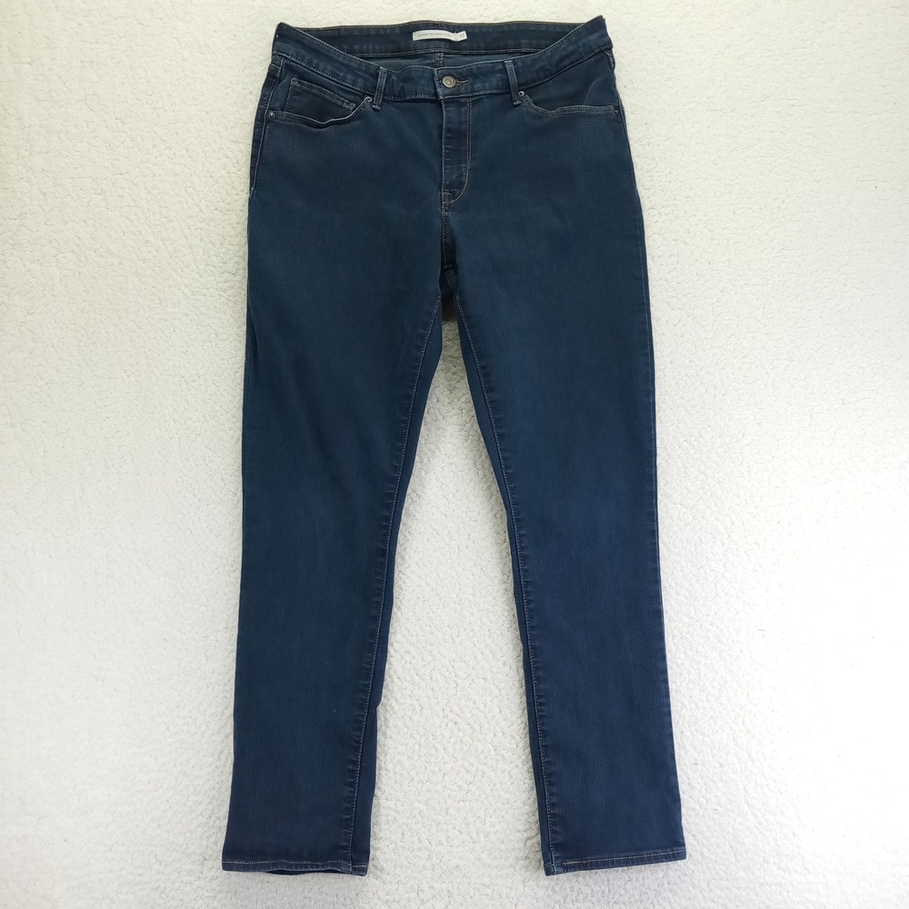 Levis Classic Mid Rise‎ Skinny Jeans Dark Wash Indigo 16M W33 L30 Stretch Denim